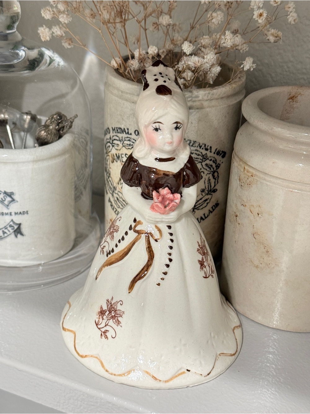 Vintage Brinn & Co. Southern Bell Ceramic Bell in Neutral Colors